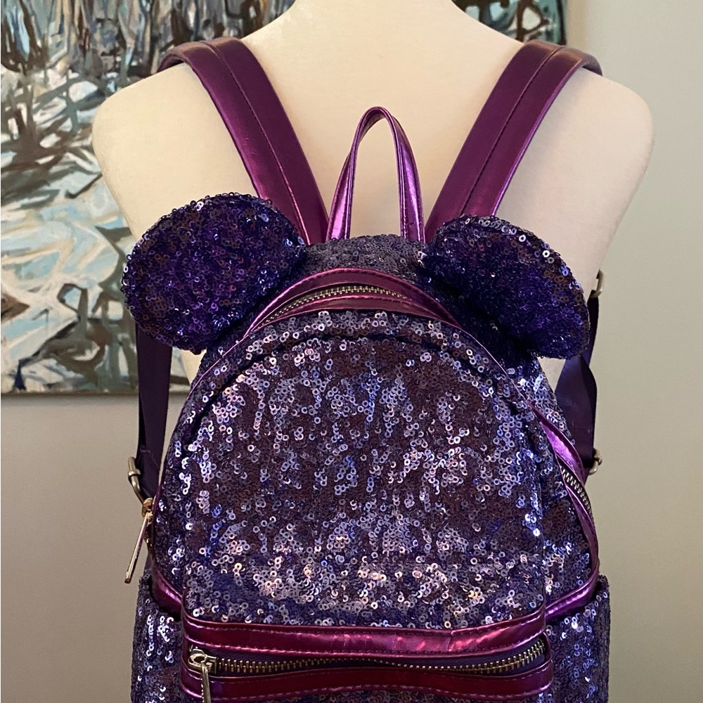 Disney Park Purple Sequin Loungefly Bag
